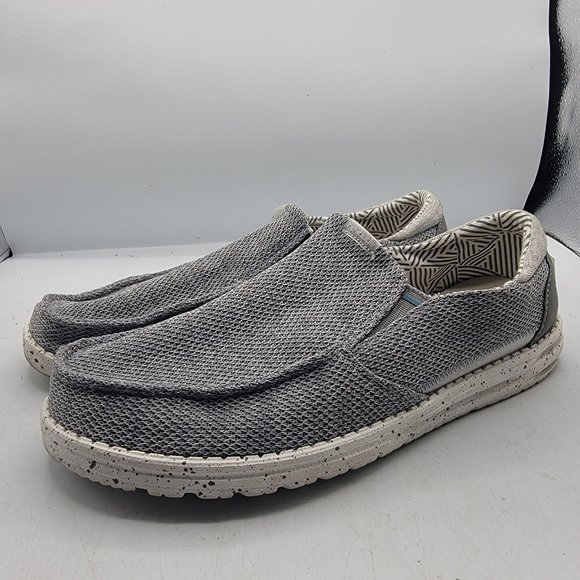 Hey Dude Mens 9 Thad Sox Sharksin Gray White Loafer Slip On Shoes Casual Comfort main image 10